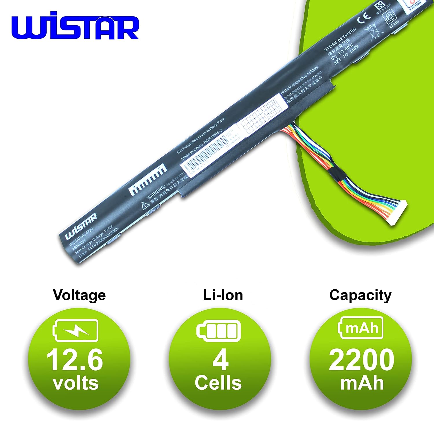  WISTAR Battery for Acer Aspire E15, E5-575, E5-575G, E5-576, E5-576G,Compatible for Acer AS16A5K, AS16A7K, AS16A8K, LLACAS16A5K